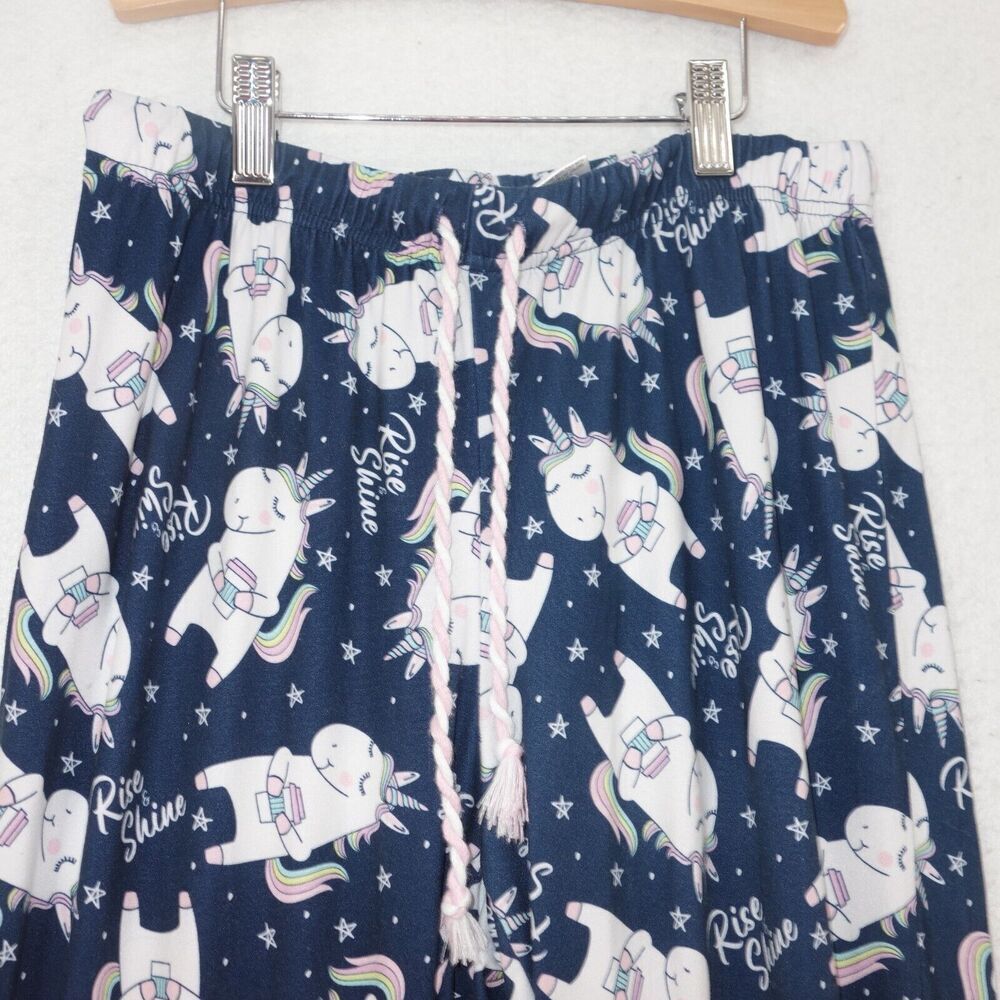 Briefly Stated Super Soft Women's Jogger Sleep Pants XS Unicorn Rise & Shine - Picture 4 of 8